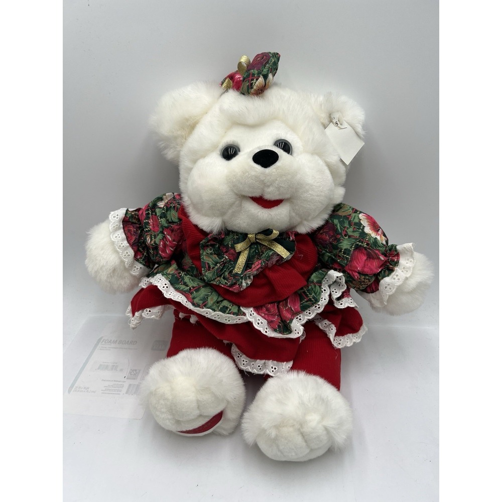 Vintage 1995 Dan Dee Holly Berry Bear Christmas Plush NWT 13" Teddy Bear